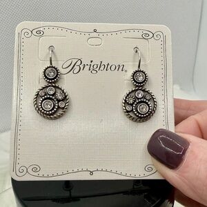 Brighton Halo crystal french wire earrings  NWT